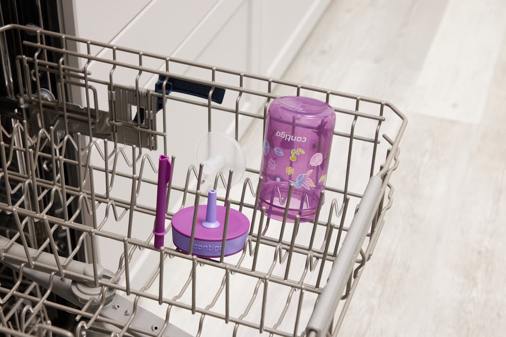 Kids Leighton Spill-Proof Tumbler with Straw, 14oz., 2-Pack - Grape Amethyst with Tulips